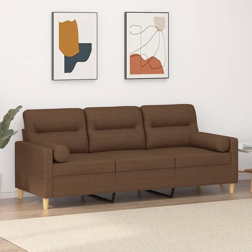 Personers Sofa Stof Med Pyntepuder Brun 198