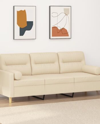 Personers Sofa Stof Med Pyntepuder Creme 198