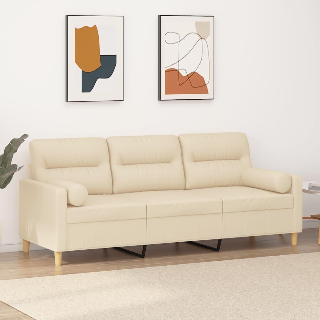 Personers Sofa Stof Med Pyntepuder Creme 198