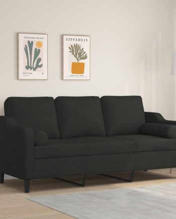 Personers Sofa Stof Med Pyntepuder Sort 198