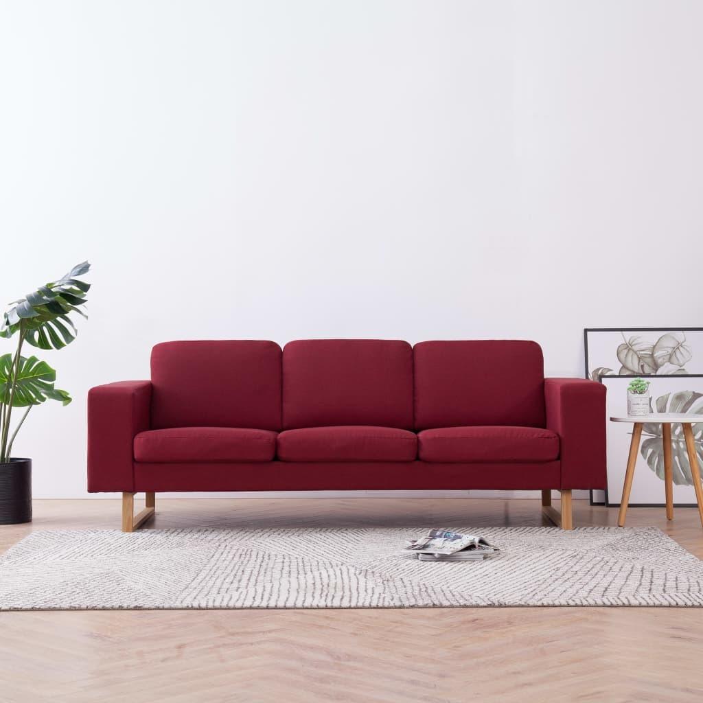 Personers Sofa Stof Vinrød Aftagelige Hynder