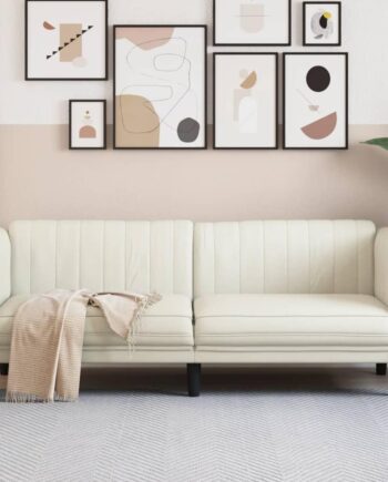 Personers Sofa Velour Cremefarvet