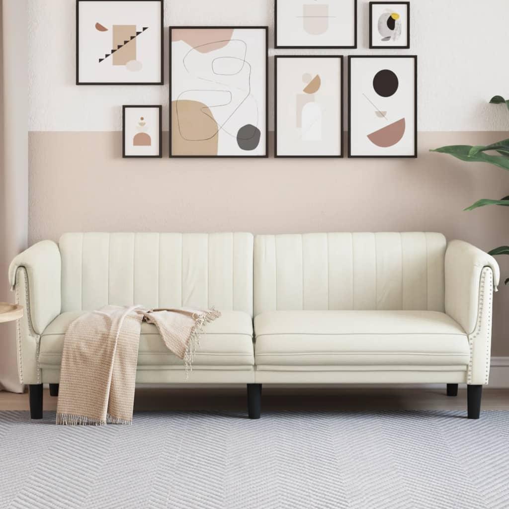 Personers Sofa Velour Cremefarvet