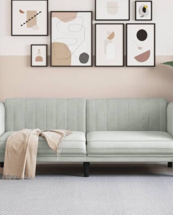 Personers Sofa Velour Lysegrå