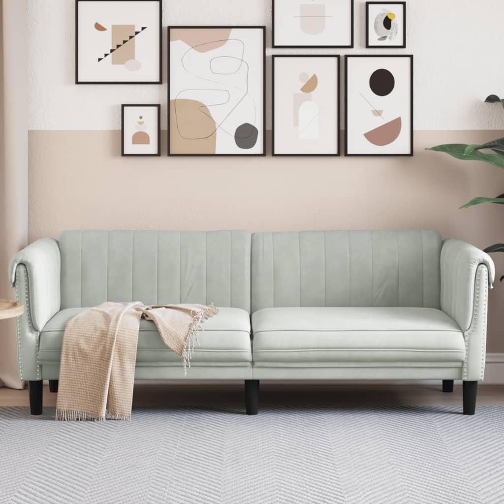 Personers Sofa Velour Lysegrå