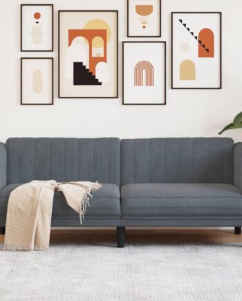 Personers Sofa Velour Mørkegrå