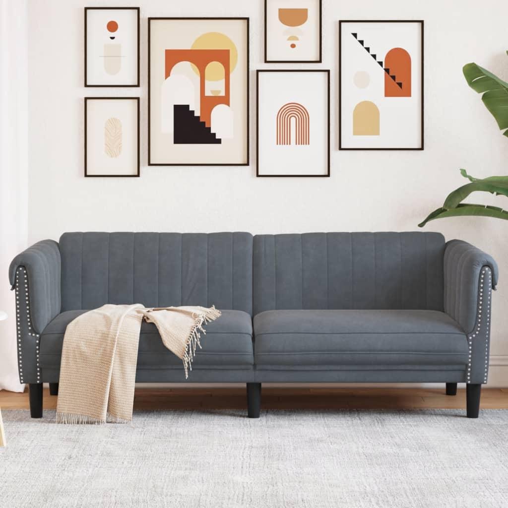 Personers Sofa Velour Mørkegrå
