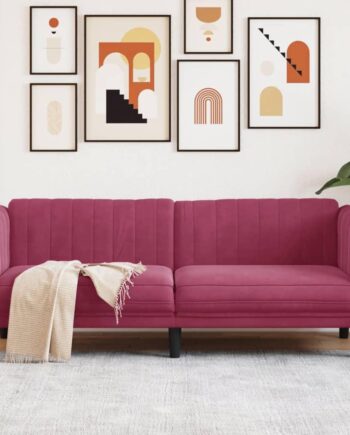 Personers Sofa Velour Vinrød