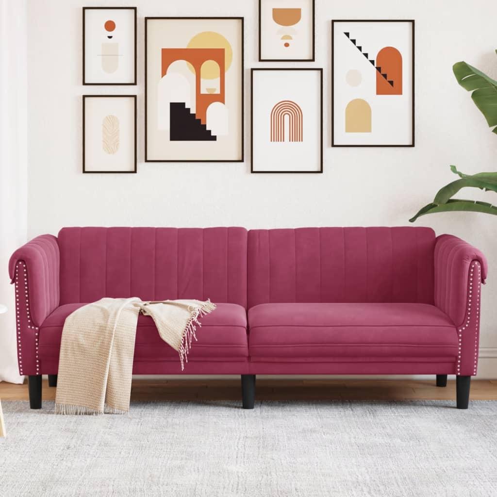 Personers Sofa Velour Vinrød