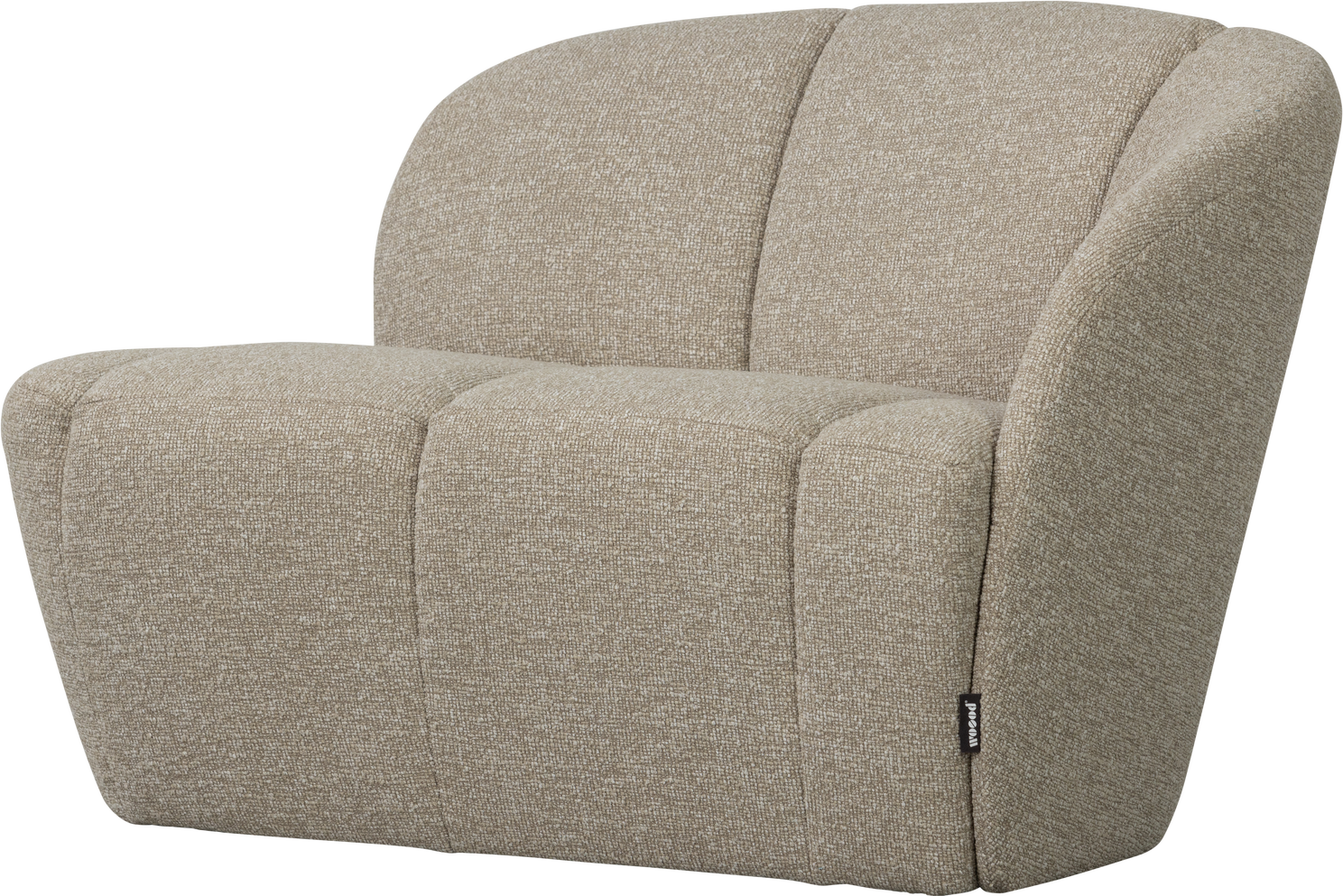 Personers Sofa Woood Mojo Boucl Beige Melange 112 Højre Med Lodrette Syninger Manuelt Justerbare Armlæn