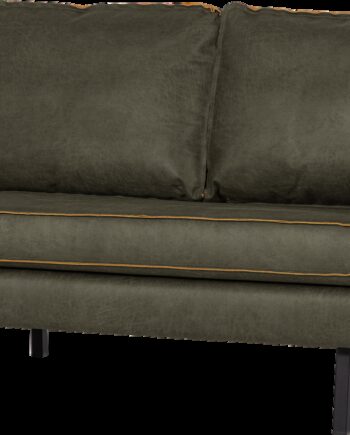 Personers Sofa Woood Rodeo Armygrøn Ecoleather Kunstlæder 150 Faste Sæder Slanke Høje Ben Fsc Certificeret