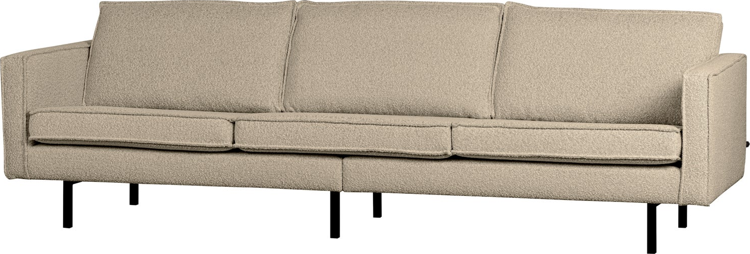 Personers Sofa Woood Rodeo Beige Boucl Moderne Design Høje Ben Fast Komfort