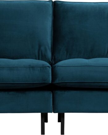 Personers Sofa Woood Rodeo Blå Velour Jarra 275 Quiltede Sædehynder
