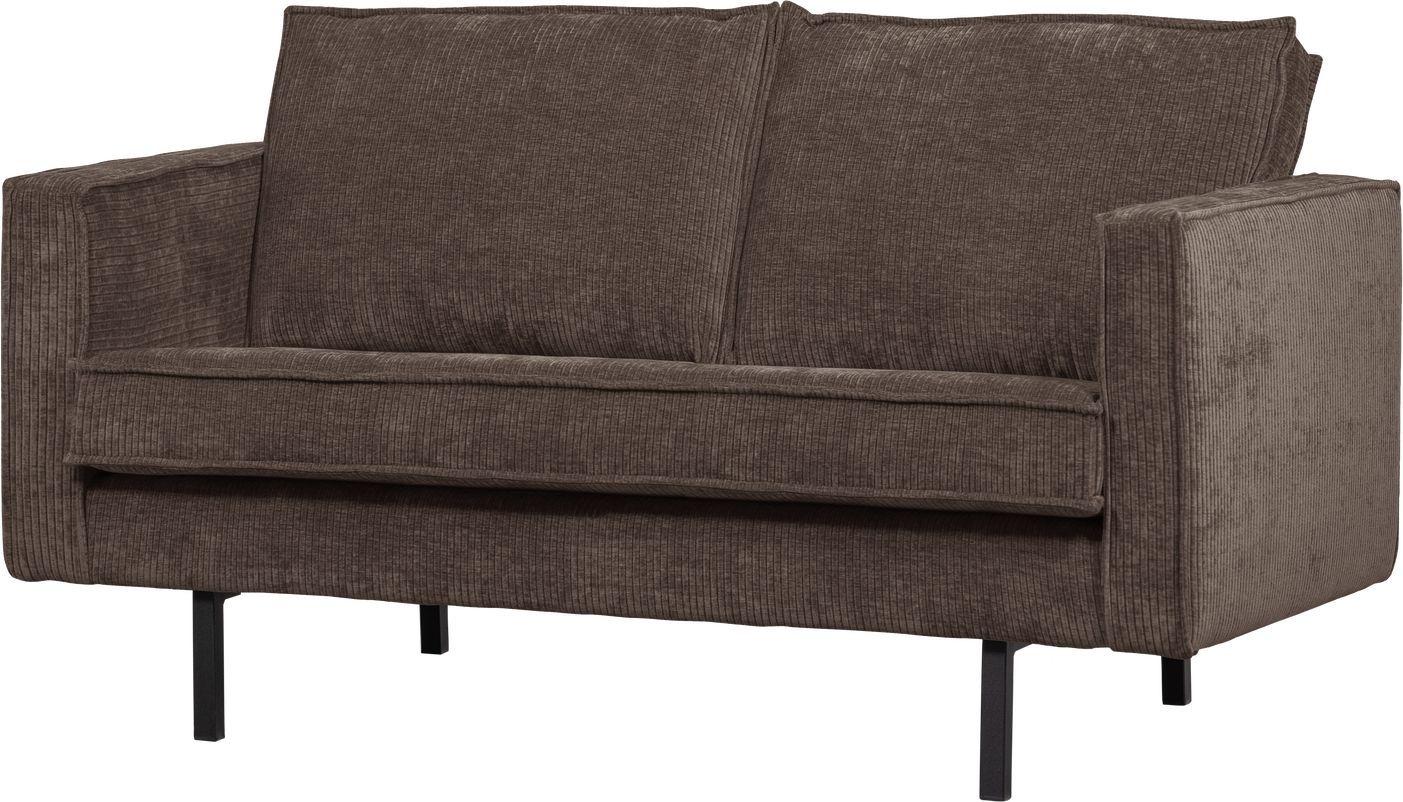 Personers Sofa Woood Rodeo Brun Ribbet Remy Stof 150 Høje Ben Moderne 50er Inspireret Design