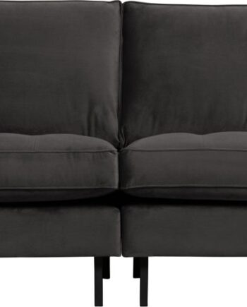 Personers Sofa Woood Rodeo Classic 275 Velour Antracit Quiltede Sædehynder