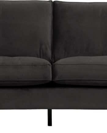Personers Sofa Woood Rodeo Classic Antracitgrå Velour 230 Quiltet Sæde Slanke Metalben