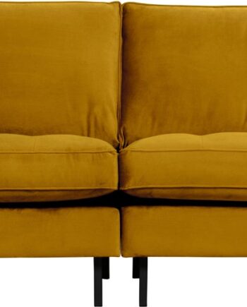 Personers Sofa Woood Rodeo Classic Fløjl Velour Oker Quiltede Sædehynder H83xb275xd88