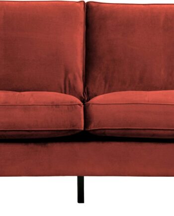 Personers Sofa Woood Rodeo Classic Kastanjebrun Velour 230 Fast Siddekomfort Quiltede Sædehynder