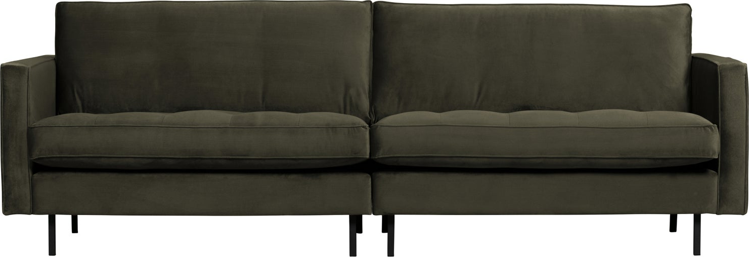 Personers Sofa Woood Rodeo Classic Mørkegrøn Jarra Fløjl 275 Velour Quiltede Sæder Faste Hynder