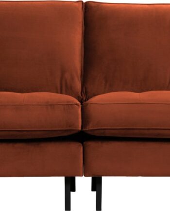 Personers Sofa Woood Rodeo Classic Velour Rust Fast Siddekomfort Quiltede Siddepuder Høje Metalben