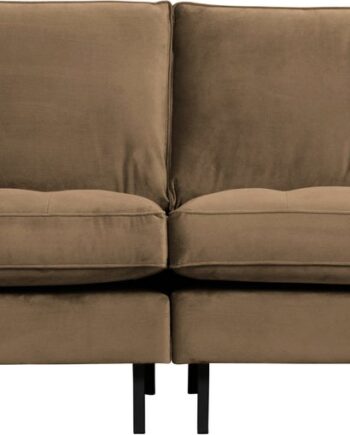 Personers Sofa Woood Rodeo Classic Velour Taupe Fast Siddekomfort Høje Metalben 27588