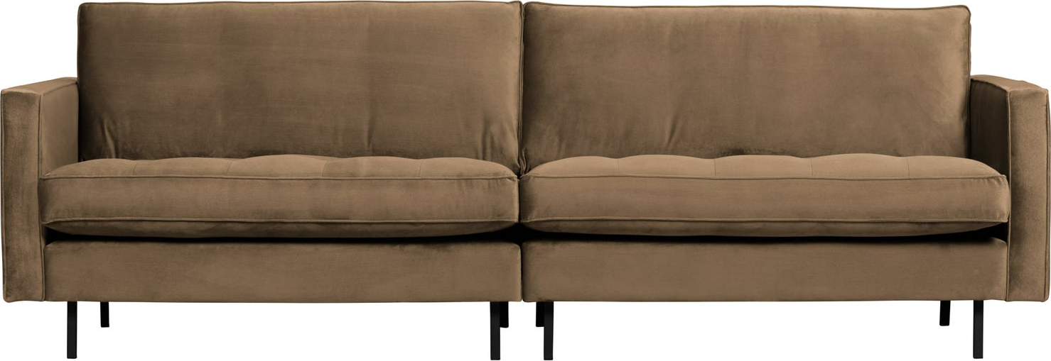 Personers Sofa Woood Rodeo Classic Velour Taupe Fast Siddekomfort Høje Metalben 27588