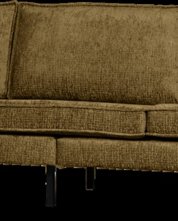 Personers Sofa Woood Rodeo Gylden Strukturfløjl Voluminøs Polstring Højt Benstel Fast Siddekomfort