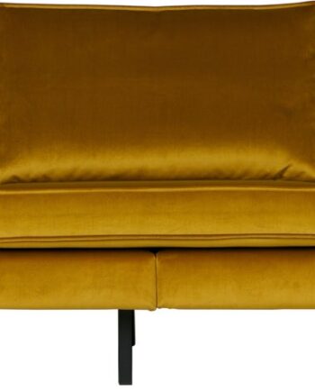 Personers Sofa Woood Rodeo Jarra Velour Okker Slanke Metalben Fast Siddekomfort