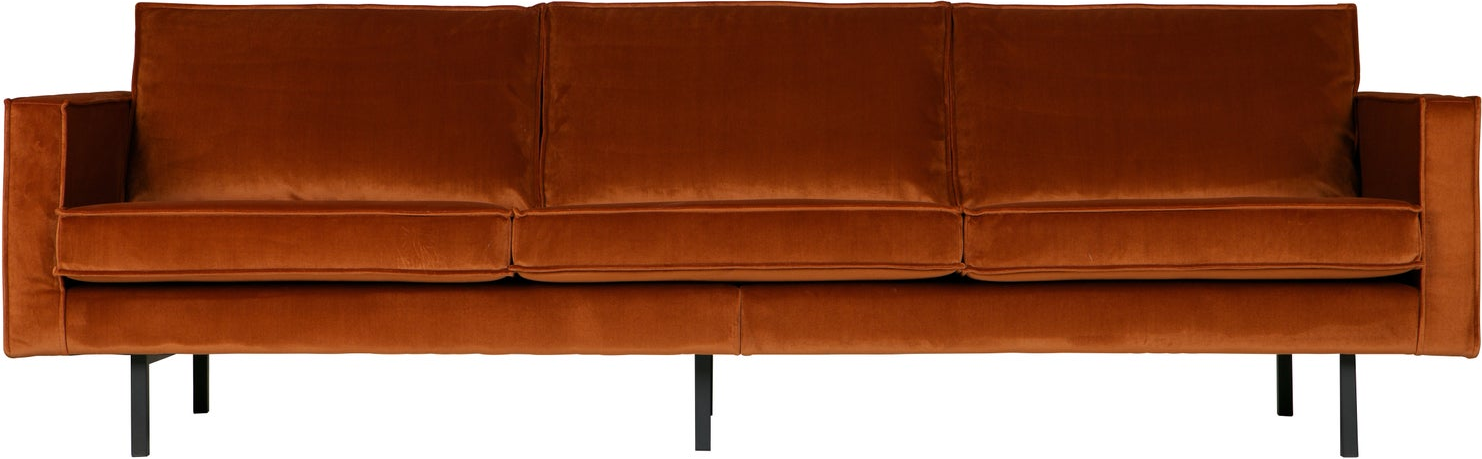 Personers Sofa Woood Rodeo Jarra Velour Rust 277 Metalben Fast Siddekomfort