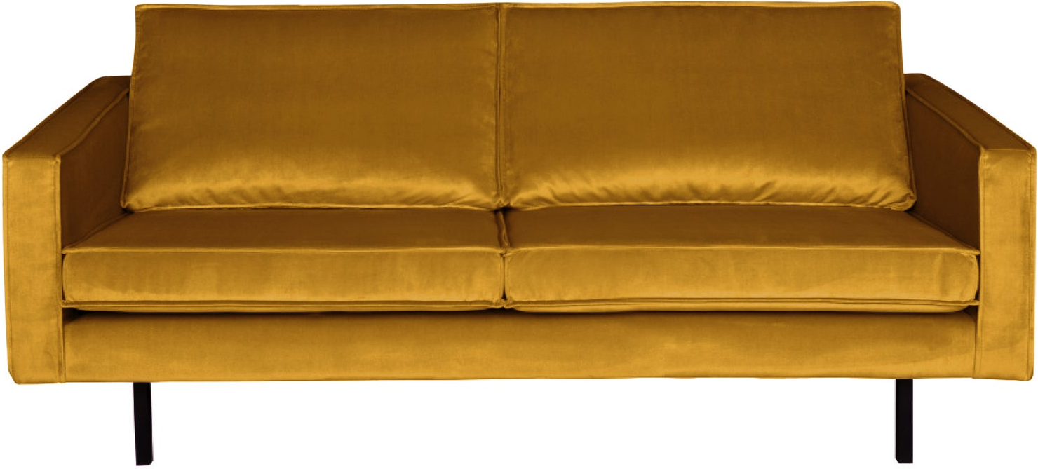 Personers Sofa Woood Rodeo Oker Velour B190 Fast Siddekomfort Metalstel Martindale 100 000