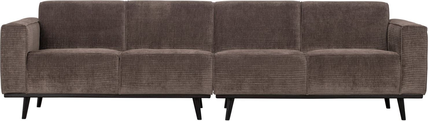 Personers Sofa Woood Statement 280 Taupe Ribstof Vævet Jacquard Ben Birketræ