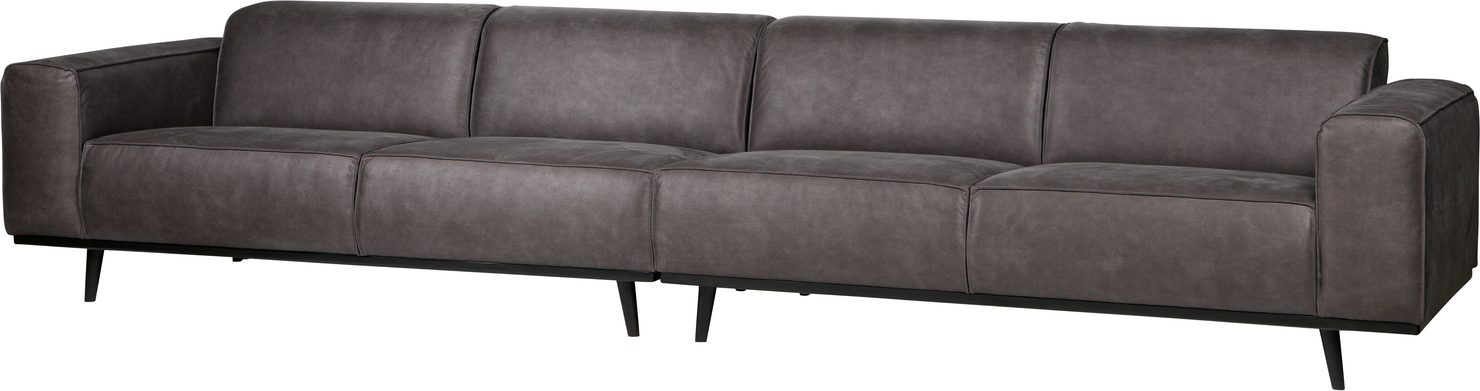 Personers Sofa Woood Statement Antracit Læderlook B372 Høj Komfort Tidløst Design