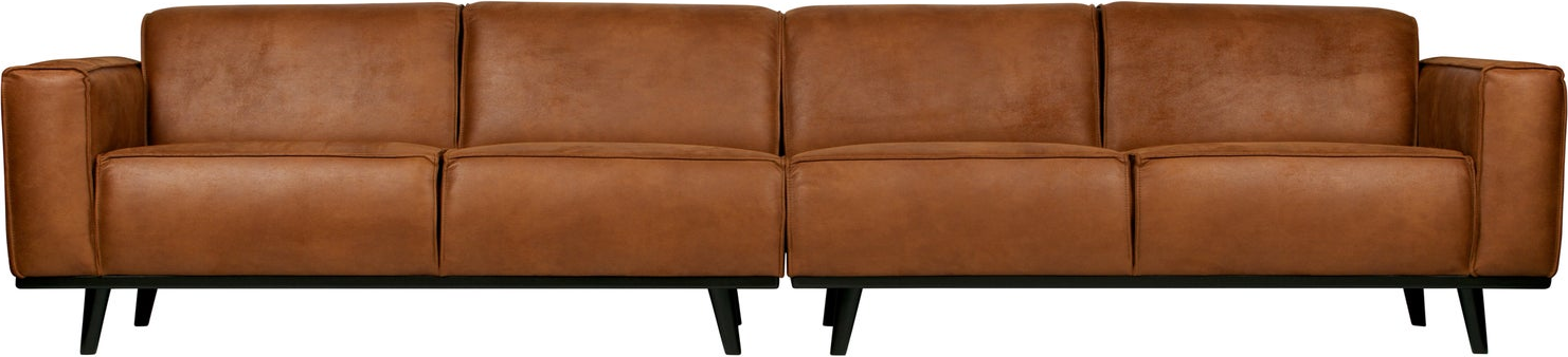 Personers Sofa Woood Statement Cognac Læderlook 372 Blød Siddekomfort Slidstærk