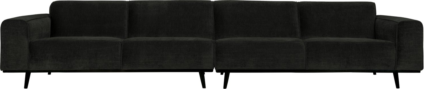Personers Sofa Woood Statement Grafitgrå Ribstof Fløjlsblød Bonell Fjedre B372d93h77