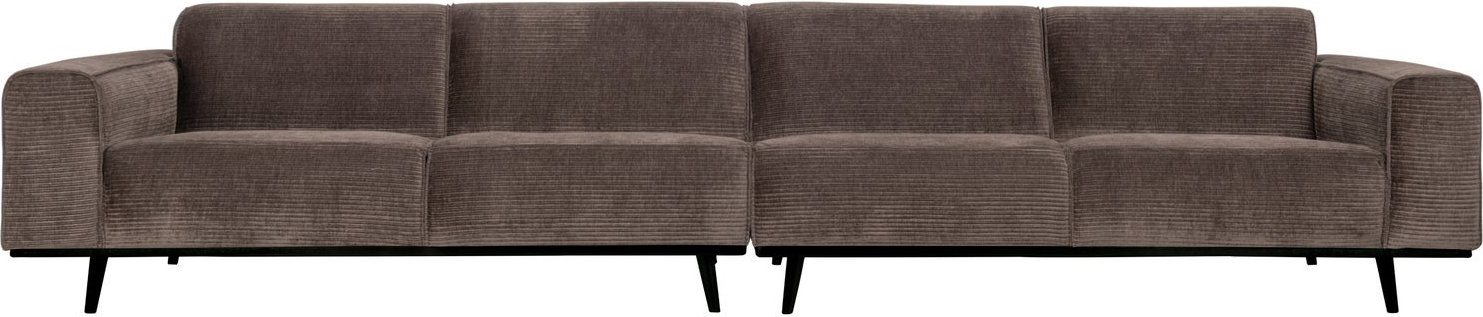 Personers Sofa Woood Statement Taupe Vævet Ribstof B372