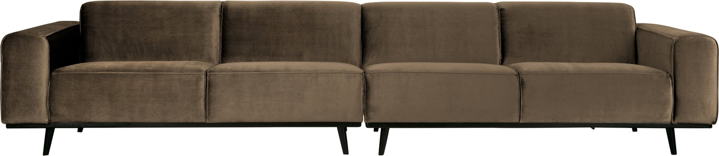 Personers Sofa Woood Statement Taupe Velour Fløjl 372 Bred Rummelig Modulsofa