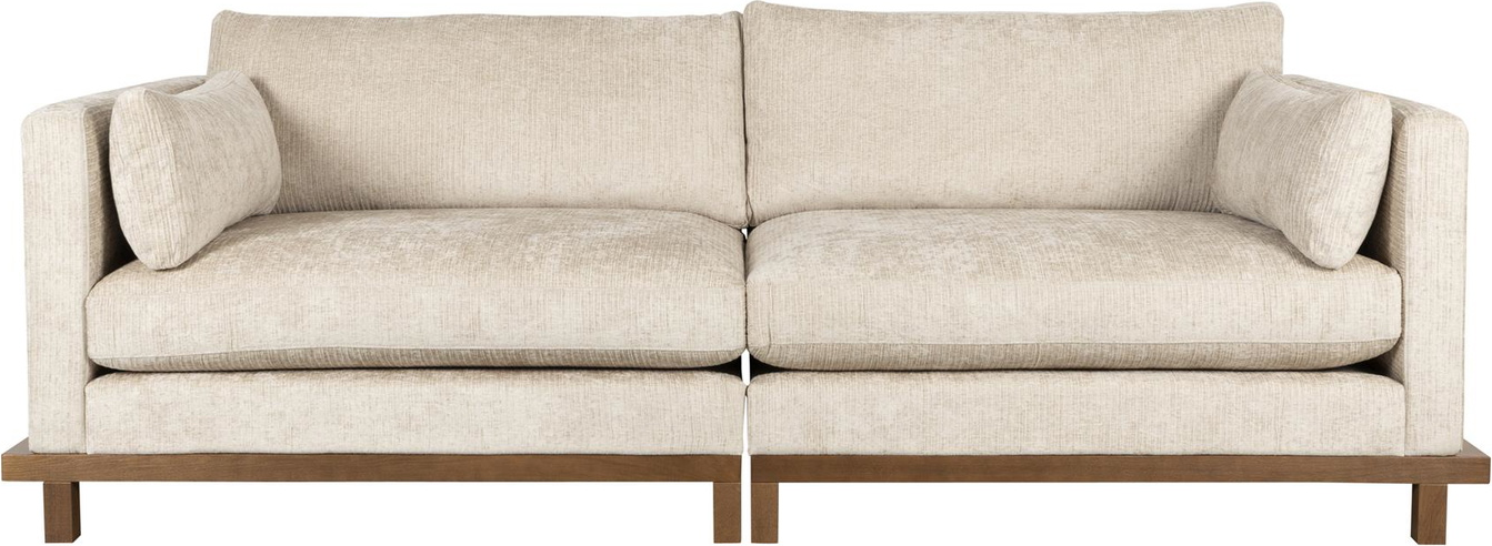 Personers Sofa Zuiver Blossom Lysgrå Japandi Stil Stof Egetræsfundament