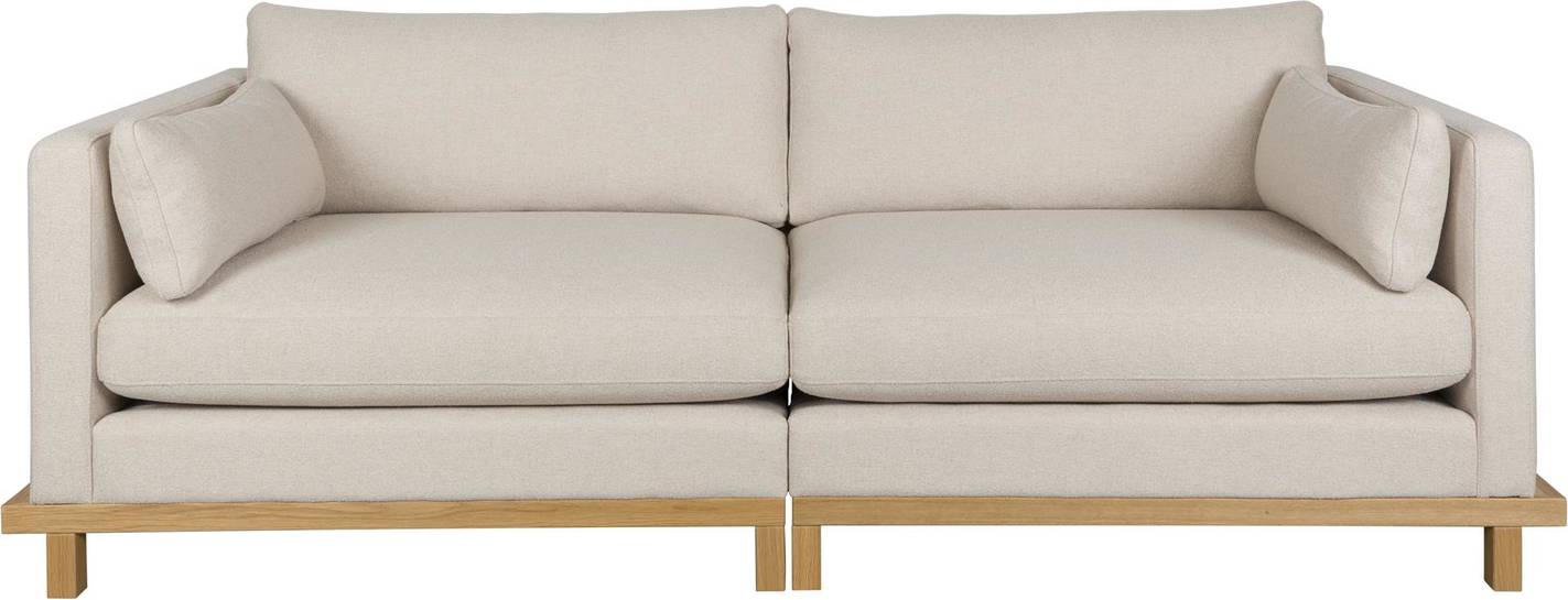 Personers Sofa Zuiver Blossom Lysgrå Natur Polyakrylstof Skum Egetræ