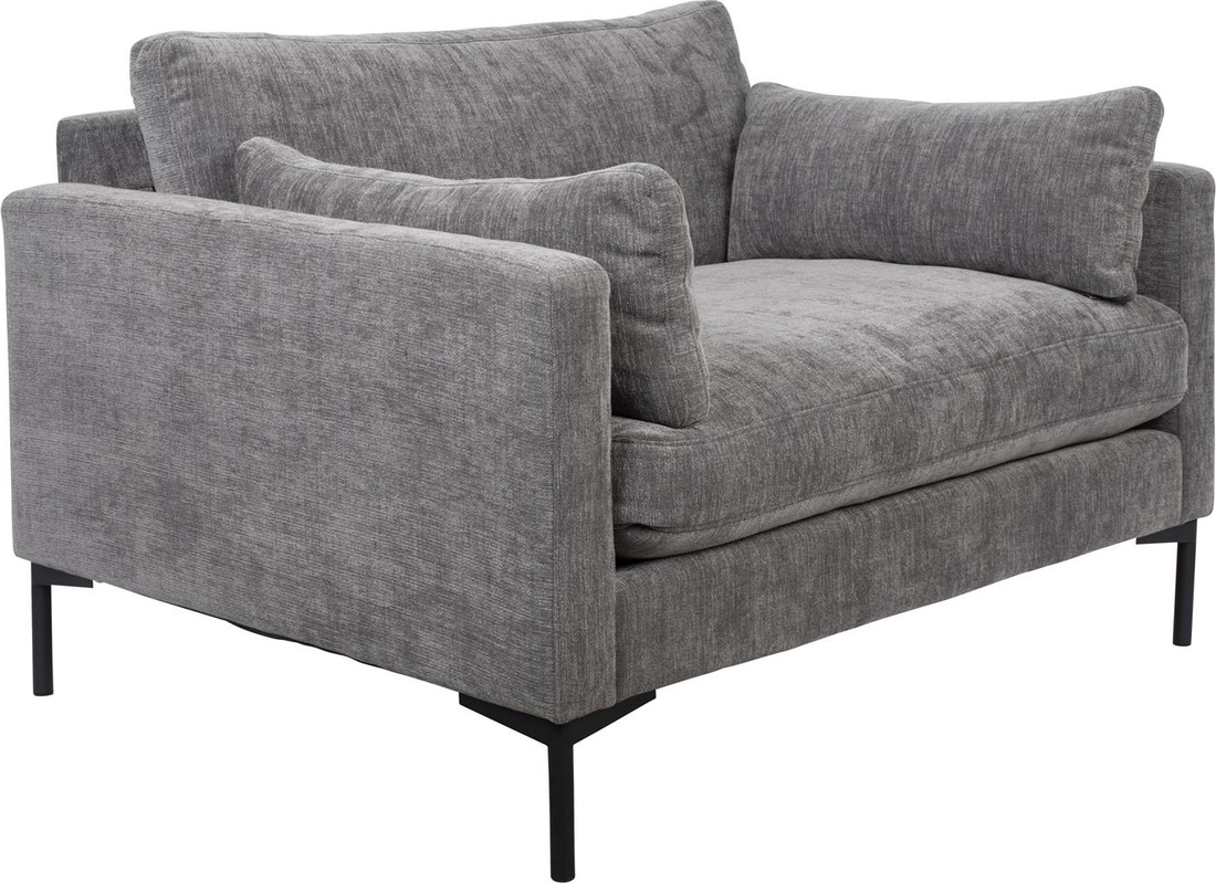 Personers Sofa Zuiver Summer Mørkegrå Stof Med Aftageligt Betræk Slanke Stålben