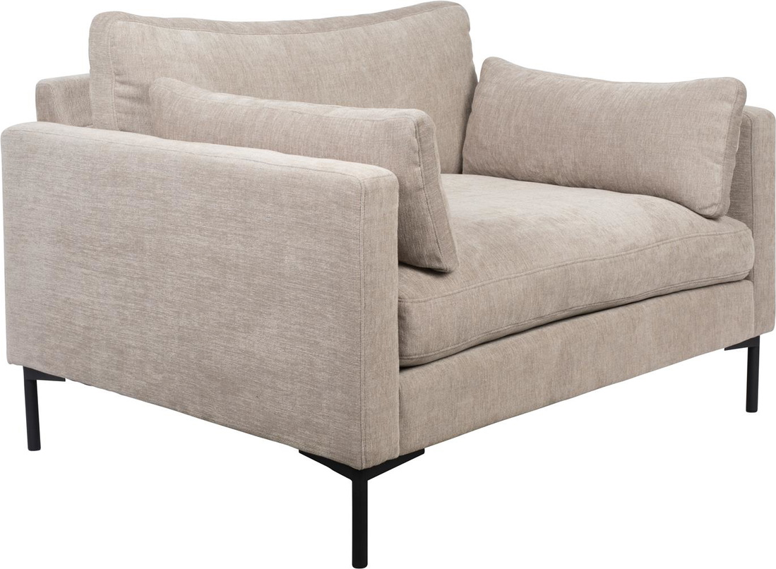 Personers Sofa Zuiver Summer Stenlysgrå Stof Med Skum Stålben