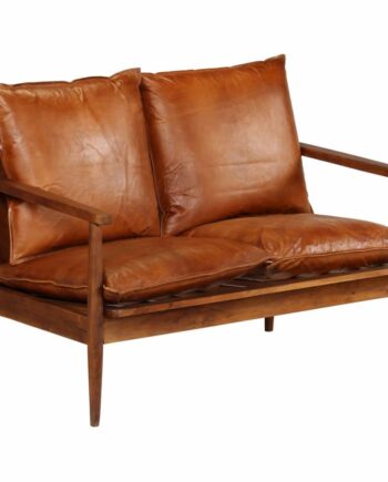 Personers Sofa ægte Læder Med Akacietræ Brun