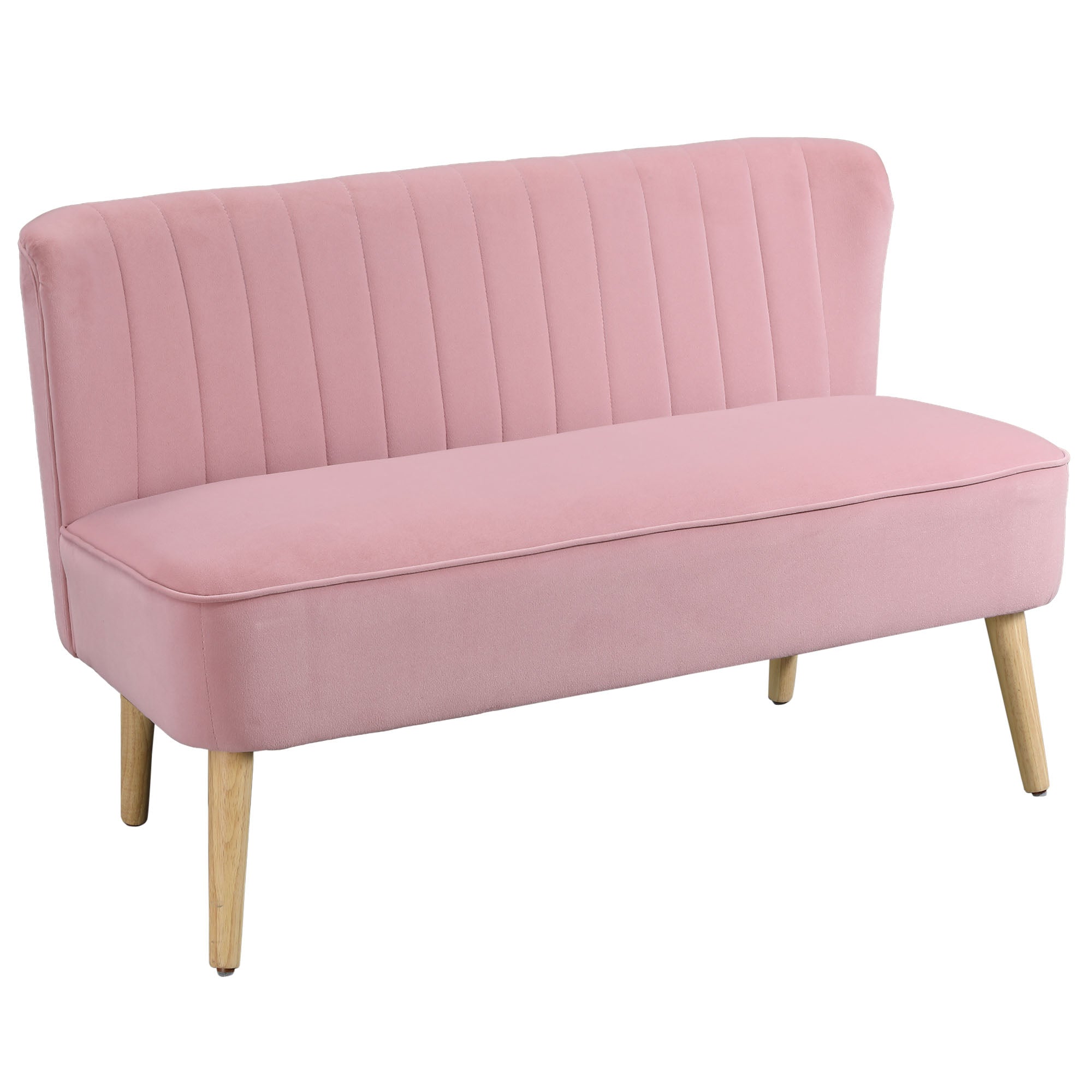 Personers Stofsofa Polstret Sofa Dobbeltsofa Siddemøbler Loungesofa Træ Fløjlsagtig Polyesterskum Pink 117