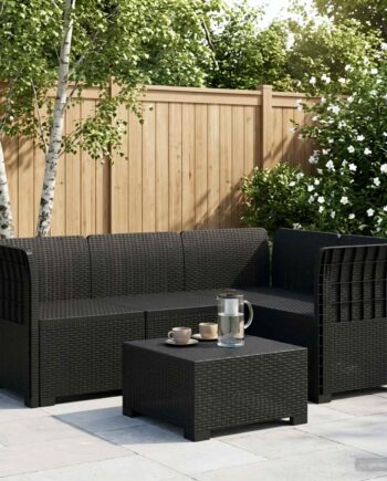 Persons Have Sofa Rattan Look Antracit