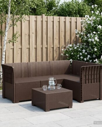 Persons Have Sofa Rattan Look Brun