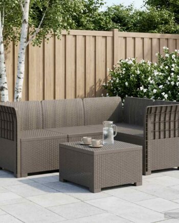 Persons Have Sofa Rattan Look Lysegrå