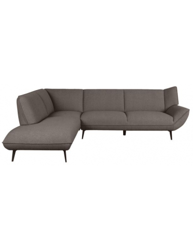 Pesaro Venstrevendt Chaiselong Sofa Metal Boucl 274 203 Sort Brun
