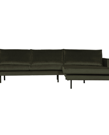Rodeo Chaiselong Højrevendt Velour Dark Green