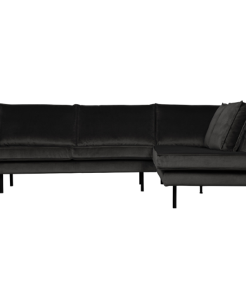 Rodeo Hjørnesofa Højrevendt Velour Anthracite