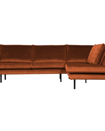 Rodeo Hjørnesofa Højrevendt Velour Rust