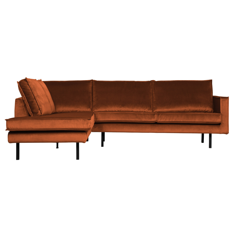 Rodeo Hjørnesofa Venstrevendt Velour Rust